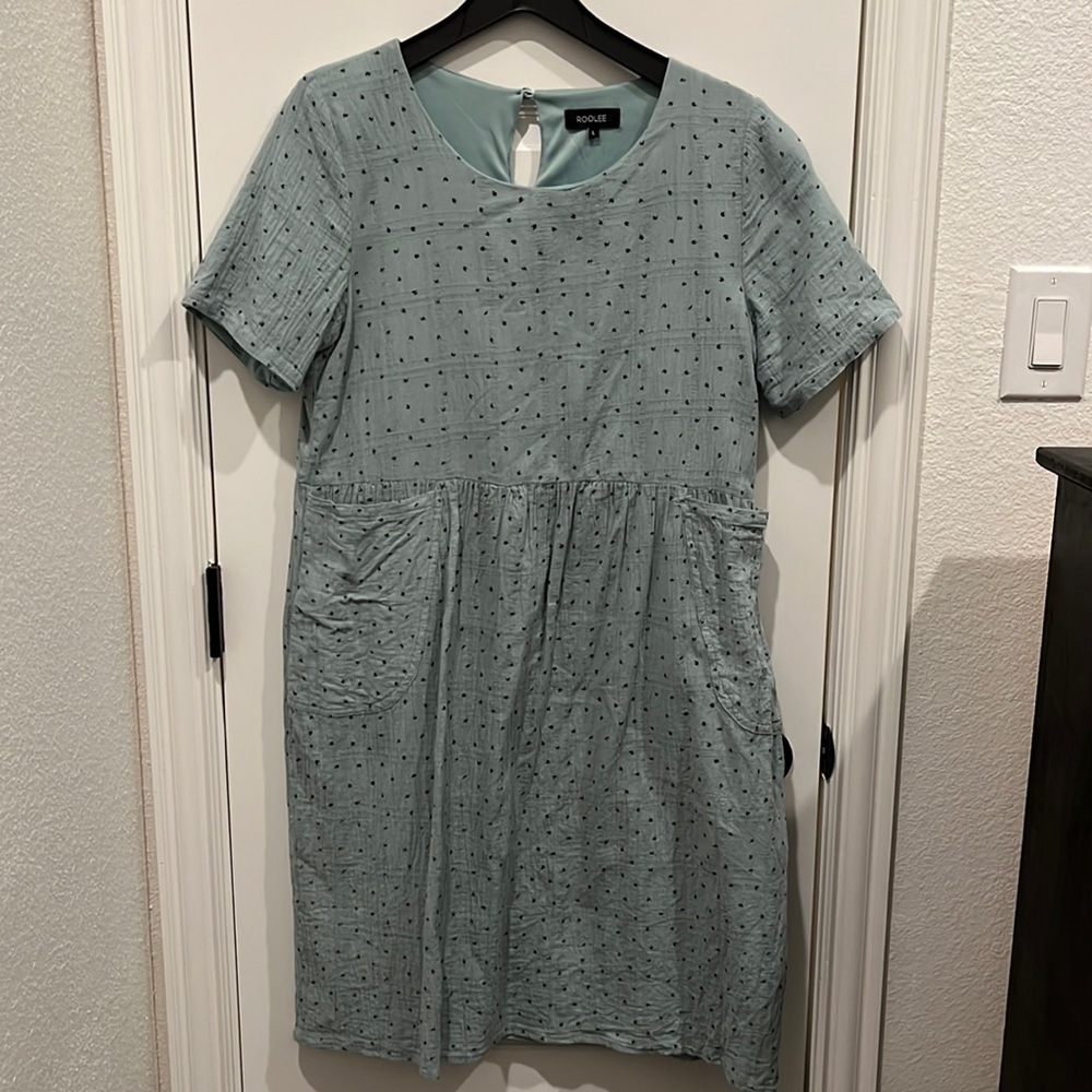 VGUC Roolee teal green dress size large
